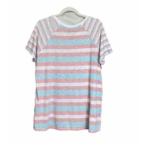 Torrid T-Shirt Women's Size 2 Multicolor Striped Classic Fit Short Sleeve Top 2X - Picture 4 of 10
